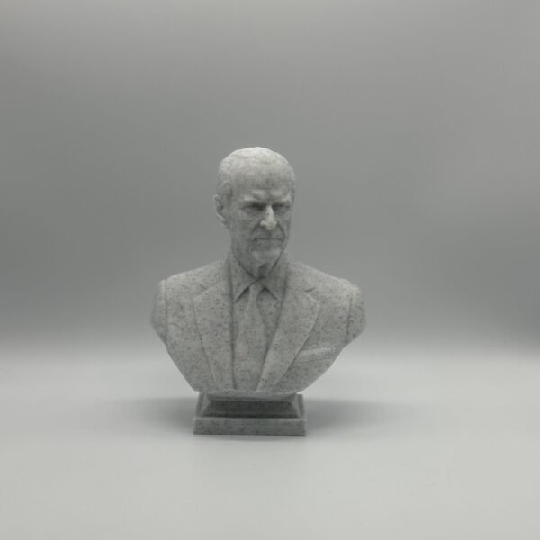 Prince Philip Duke of Edinburgh Bust Sculpture – 3D Printed British Royal Family Collectible