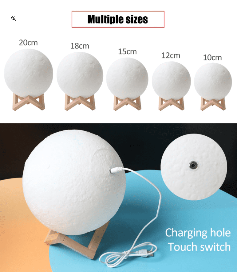 3D Printed Galaxy Planet Lamps – Solar System LED Lamps with Wooden Stand - Image 7