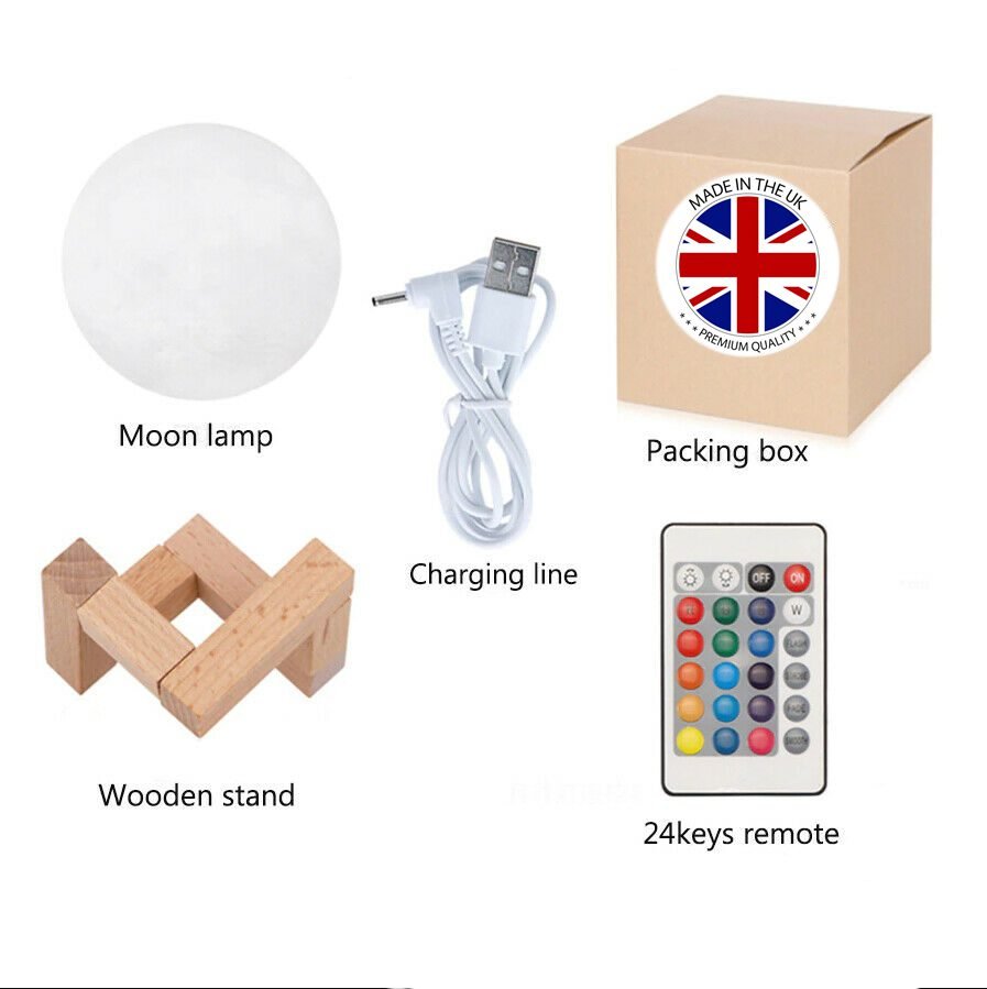 3D Printed Galaxy Planet Lamps – Solar System LED Lamps with Wooden Stand - Image 9