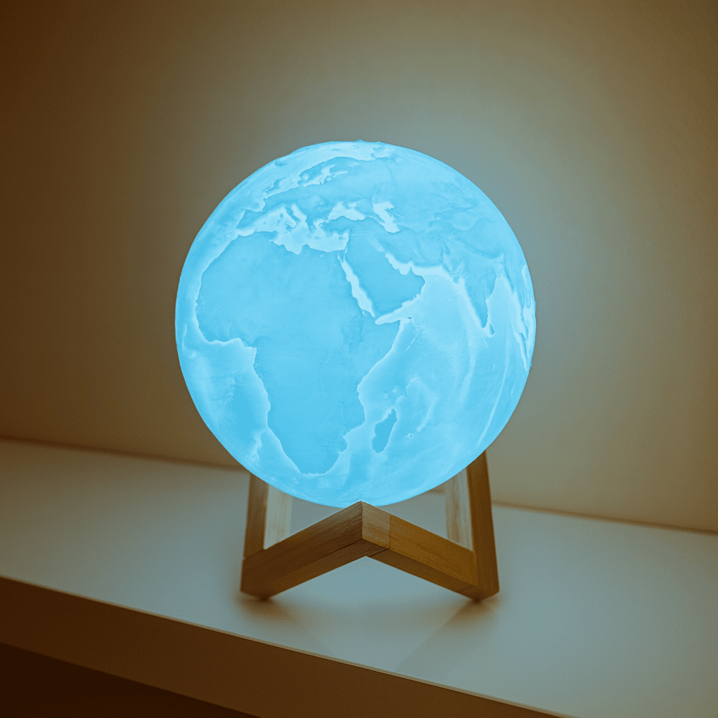 3D Printed Galaxy Planet Lamps – Solar System LED Lamps with Wooden Stand - Image 3