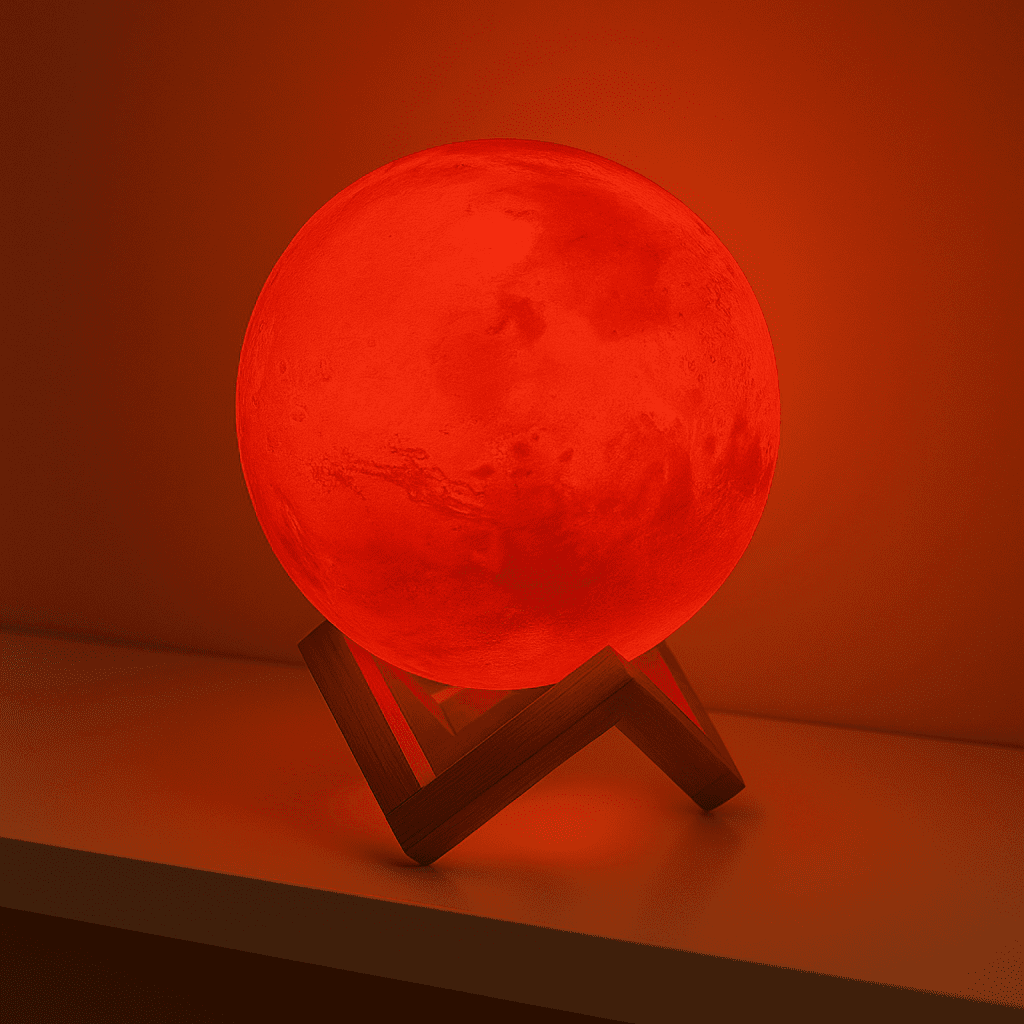 3D Printed Galaxy Planet Lamps – Solar System LED Lamps with Wooden Stand - Image 5